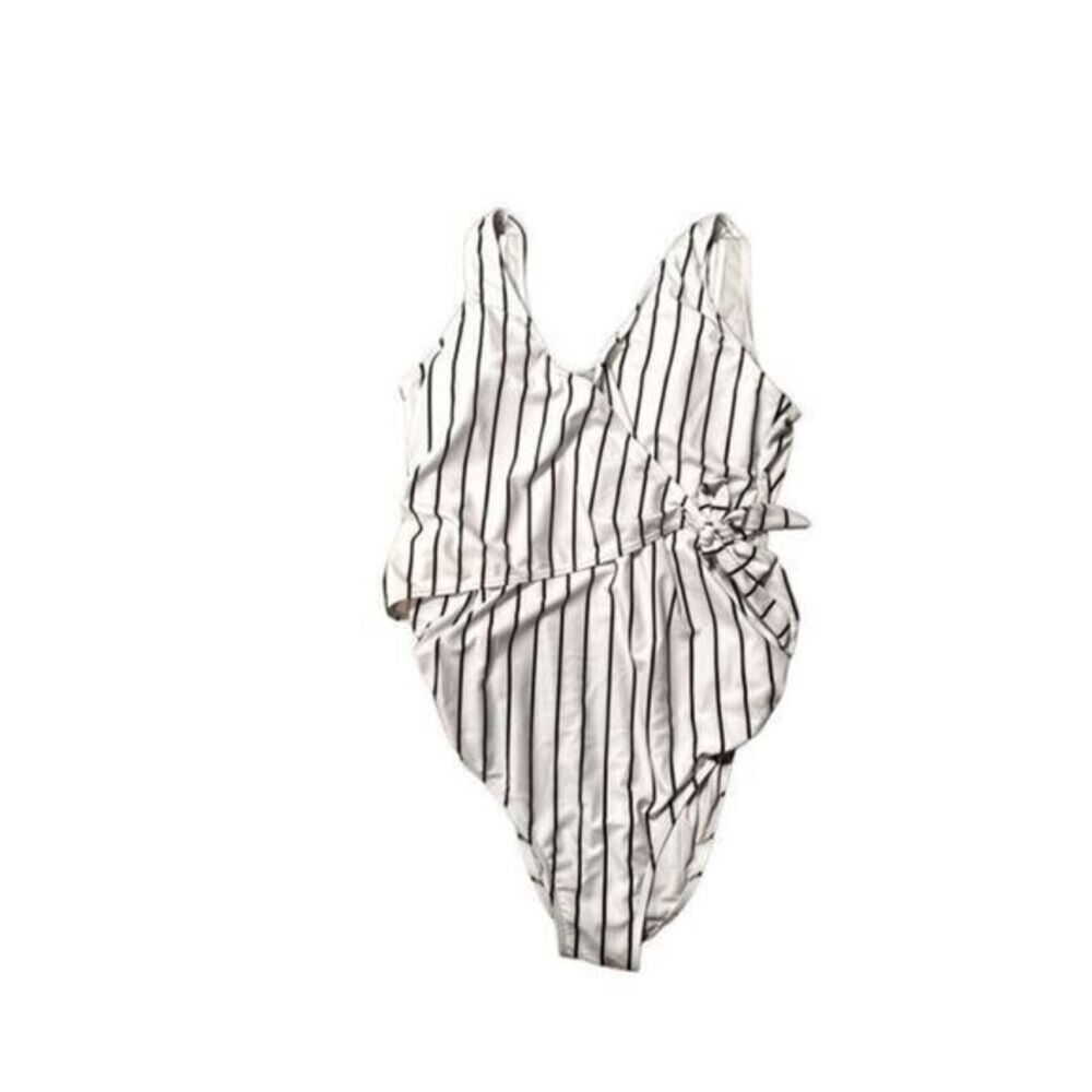 One Piece Stripped Swimsuit
